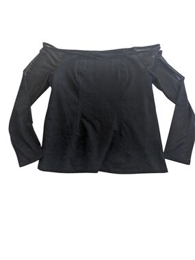 Torrid Black Women's Off-the-Shoulder Long Sleeve Crop Top Sheet Sleeves Size 1X